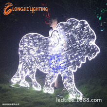 高：1.5米 长：2.0米 铝架图案灯 平面狮子 泡壳灯串+滴胶拉圈+灯