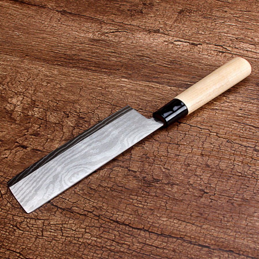 大马士革纹厨师刀不锈钢厨房刀具女士菜刀鱼生刀片鸭刀日式料理刀