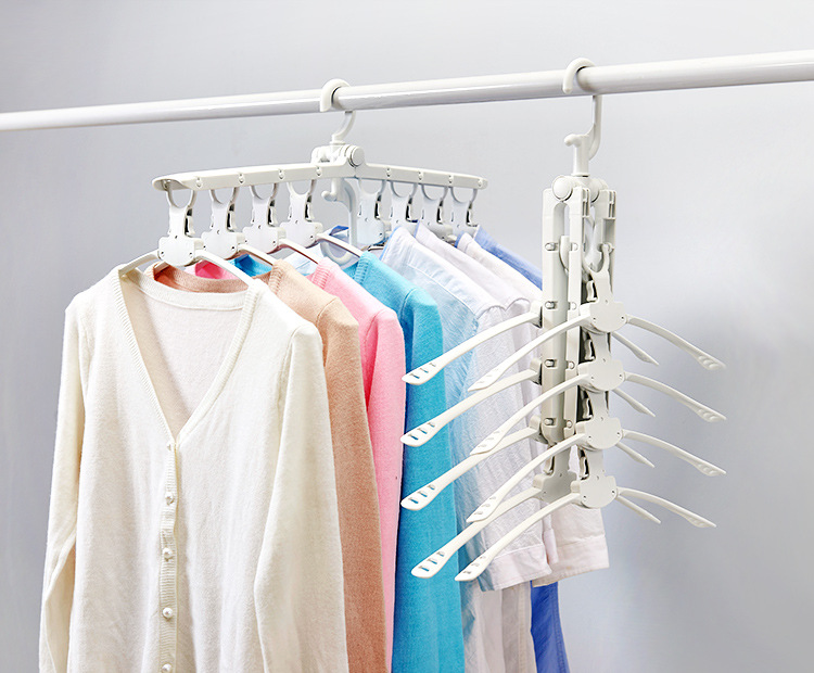 抖音魔术衣架多功能八合一神奇拆叠衣服衣撑防滑晾衣架子厂家直销