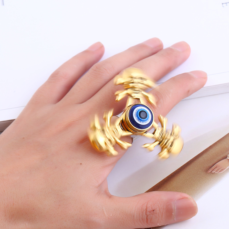 爆款骷髅头旋转陀螺戒指成人减压手饰手指旋螺美国指间陀螺指环