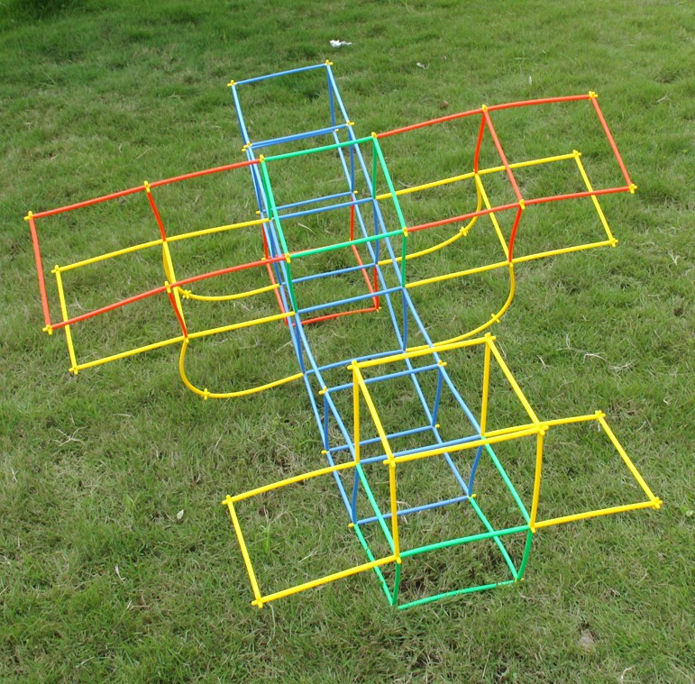 375件装吸管拼装积木早教益智管条小小建筑师五彩塑料吸管拼插拼