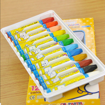 真彩油画棒12色酷丫六角形儿童绘画涂鸦蜡笔安全美术礼物