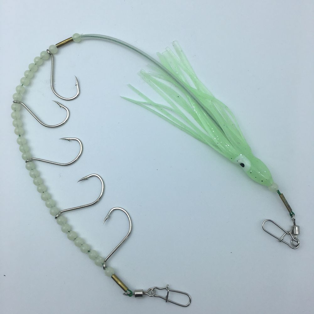 夜光带鱼章鱼鱿鱼串钩5钩钓刀鱼乌鱼带钢丝拟饵鲈鱼路亚海钓鱼钩