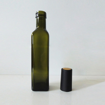 方形橄榄油瓶 250ml墨绿/茶色山茶油瓶 亚麻籽油瓶 花生油玻璃瓶