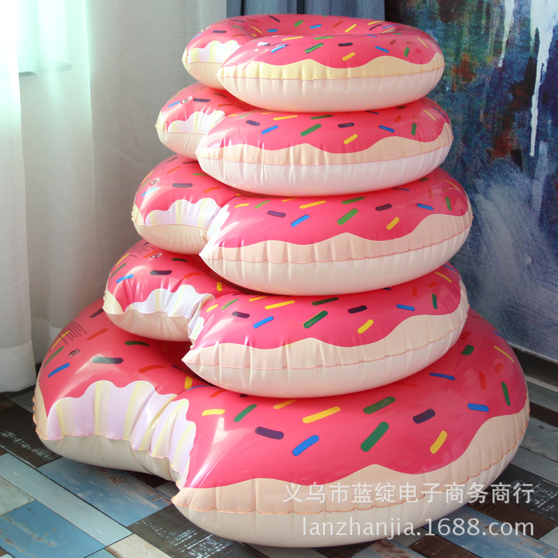 Cross-Border Wholesale European and American Hot Selling Donut Adult Swimming Ring Men and Women Large 120cm Thick Inflatable Life Buoy