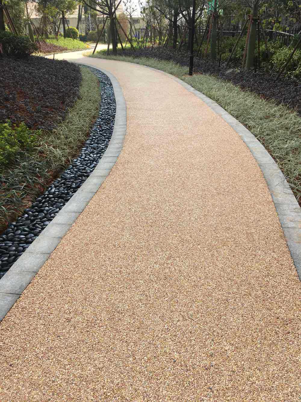 厦门聚氨酯透水胶粘石,生态透水路面,海绵城市透水胶粘石