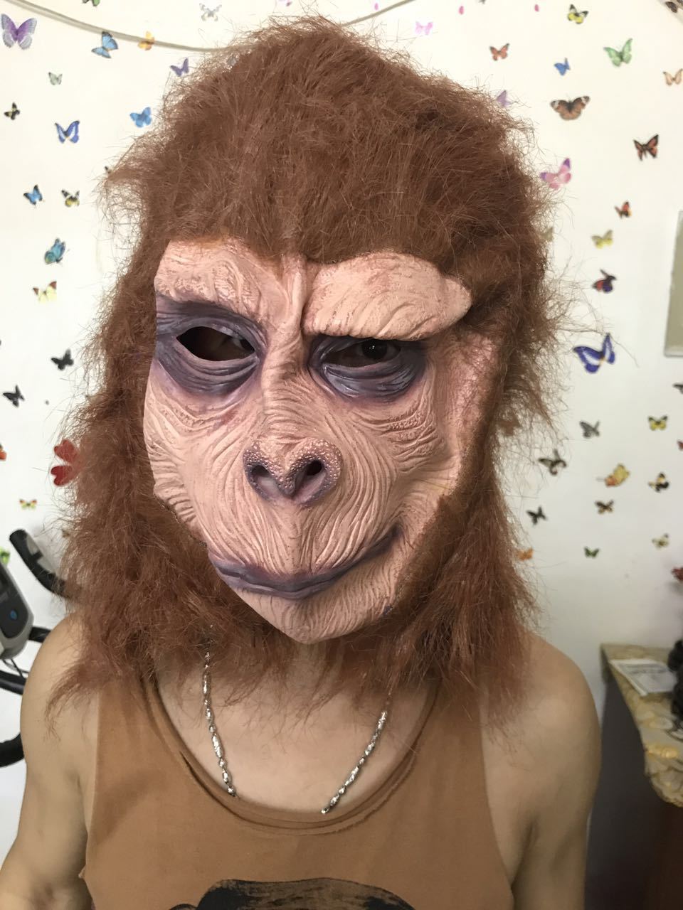 万圣节狂欢节酒吧化妆舞会道具全包乳胶黑猩猩面具/金刚面具