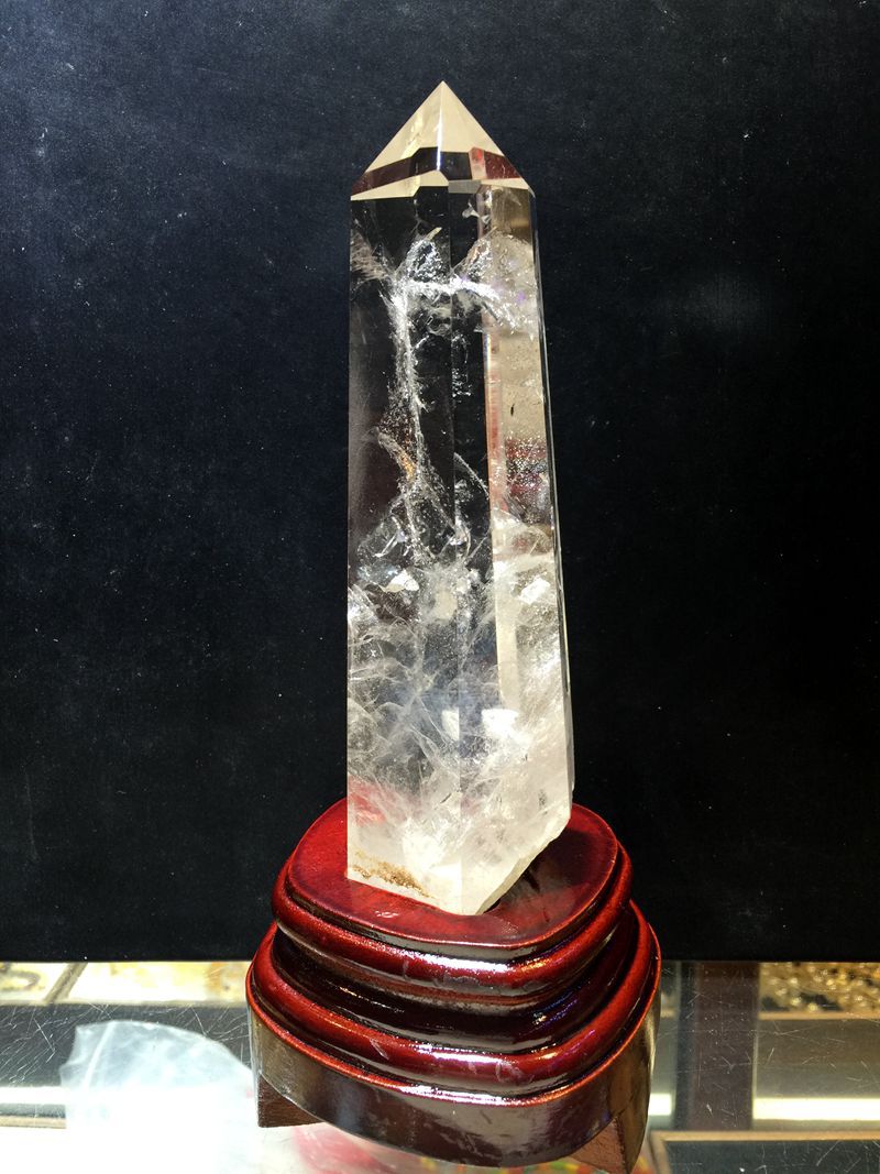 天然白水晶柱摆件 白水晶景石 白水晶原石摆件 居家装饰实物拍摄