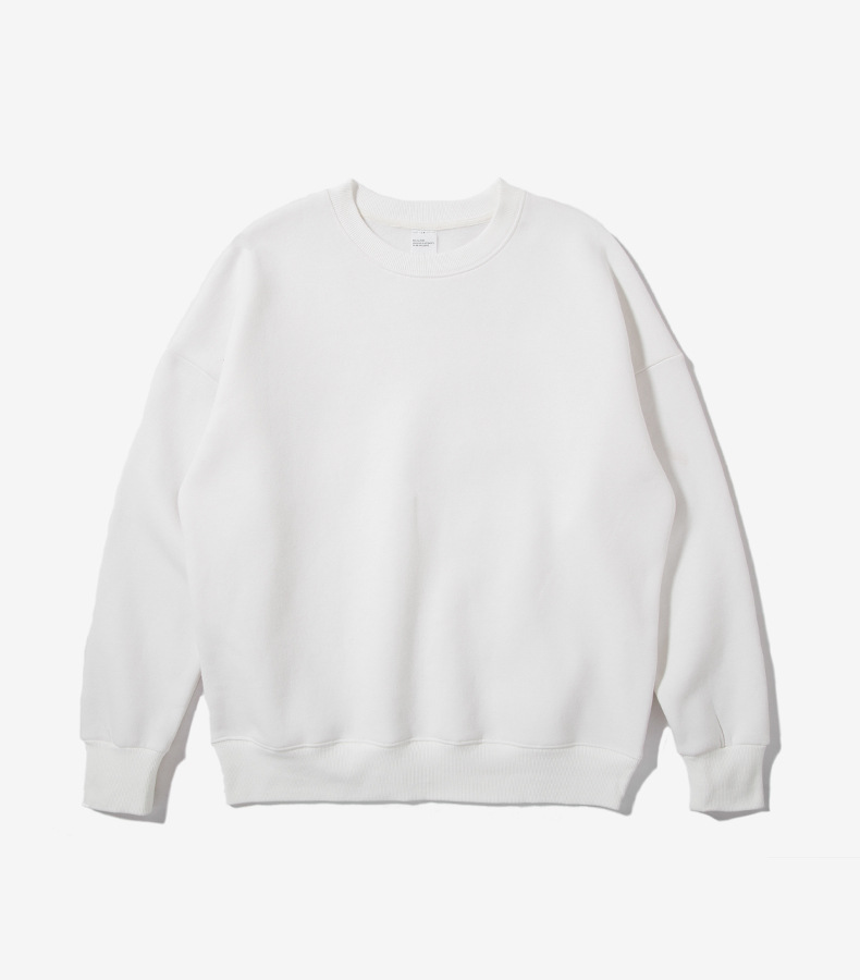 inf男装|2018春季oversize加厚加绒糖果色纯色宽松掉肩圆领卫衣男