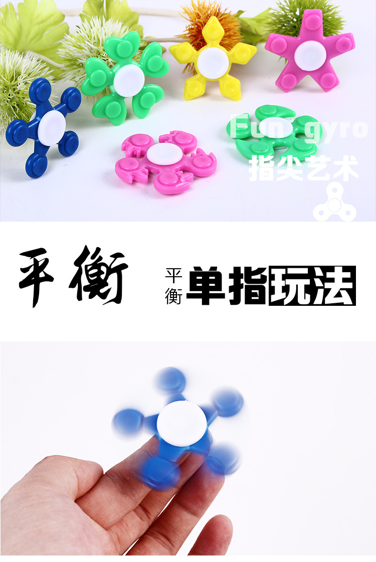 【融优小商品】指尖陀螺五叶陀螺手指减压益智创意儿童玩具 颜色随机