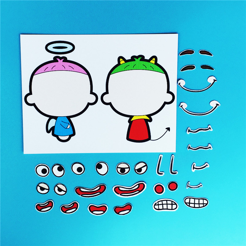 diy人体五官认识儿童幼儿创意制作学具益智玩具拼装科学探索教具