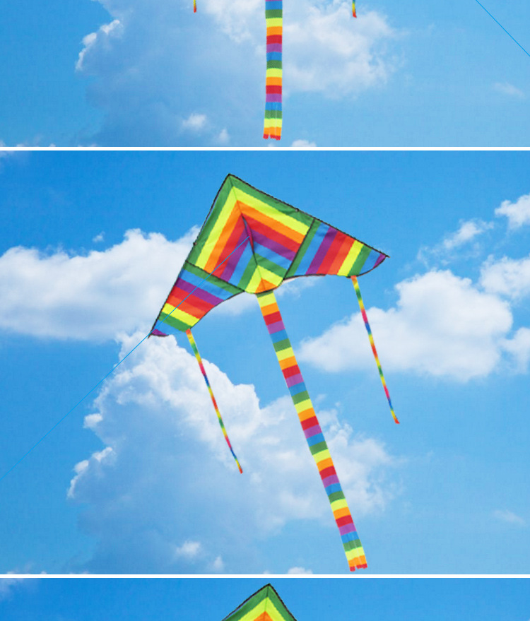 4米儿童三角长尾彩虹风筝量大包邮厂家直销