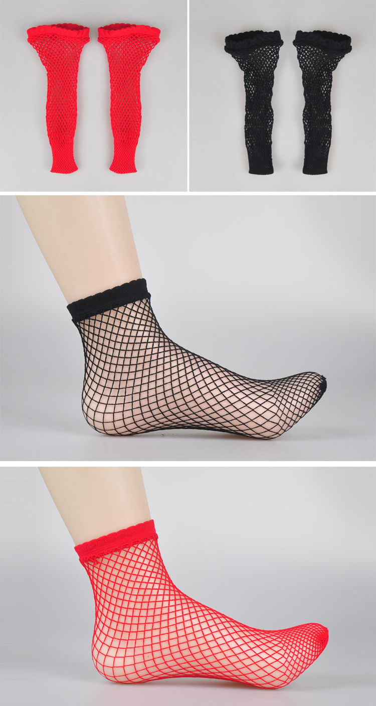 韩版渔网袜防勾丝小网丝袜批发女袜子性感短网袜夏季
