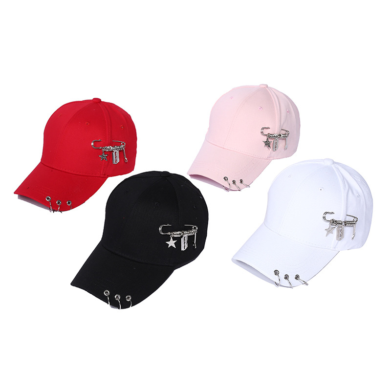 2023 Spring and Autumn European and American Baseball Cap Personality Fashion Iron Hoop Female Cap Student Outdoor Canvas Cap Wholesale