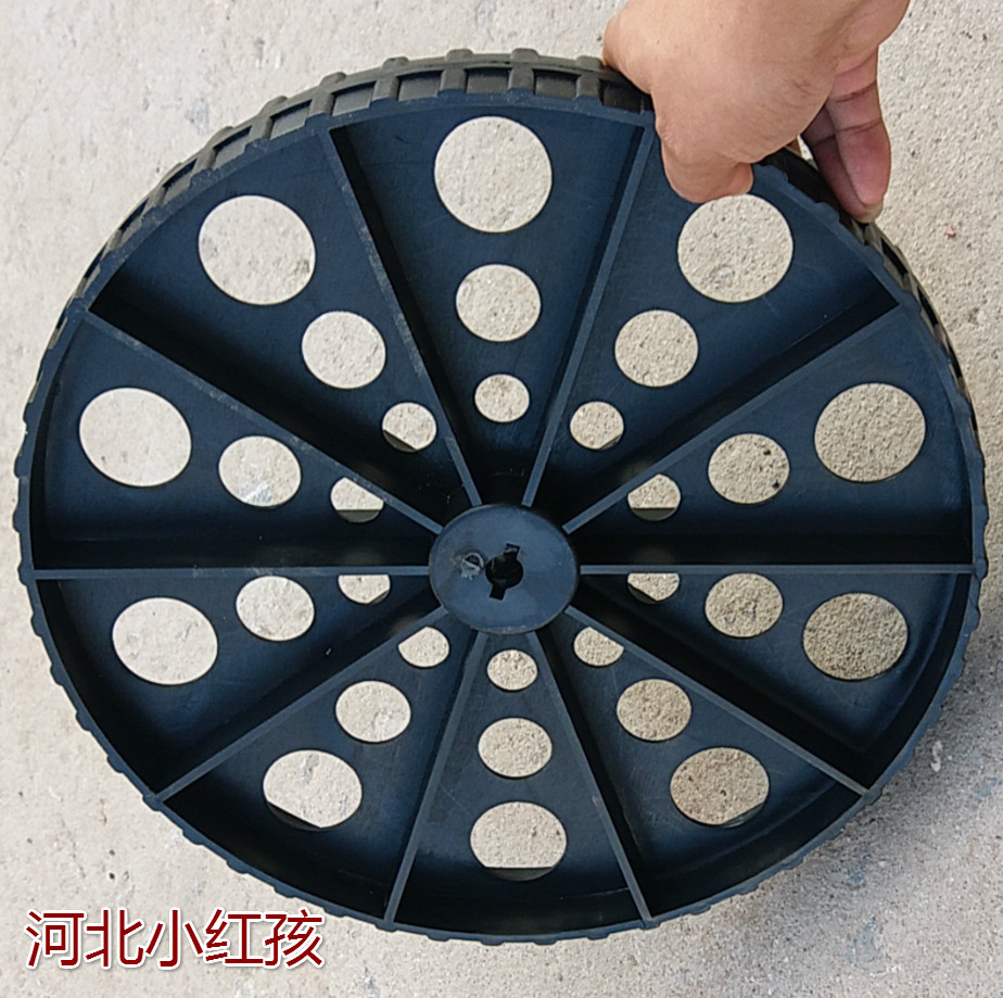 color=red>人力 /font>播种机用轮组/直径36公分塑料轮
