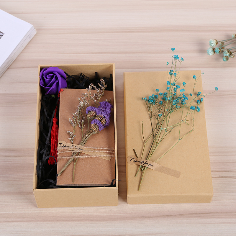 厂家直销创意牛皮纸干花生日礼物盒情人节送礼礼品盒长方形包装盒