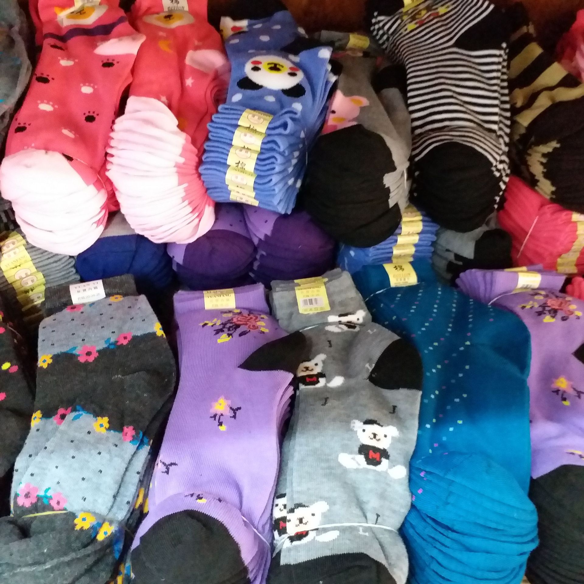 儿童袜子清新可爱秋冬款卡通儿童袜子透气纯棉袜子童袜批发