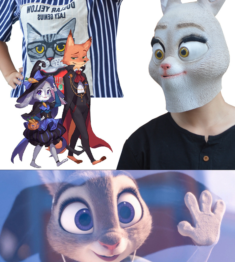 疯狂动物城影视动漫面具朱迪兔尼克狐狸闪电树懒面具头套演出