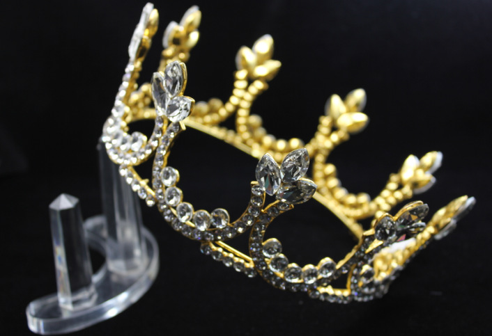 欧美新款新娘饰品 儿铜皇冠 时尚百搭圆形影楼百搭发饰