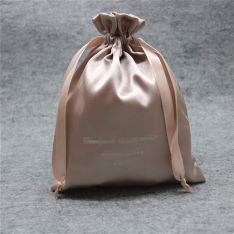 深圳厂家仿真丝丝绸束口袋加密弹力色丁布抽绳化妆品内衣收纳袋