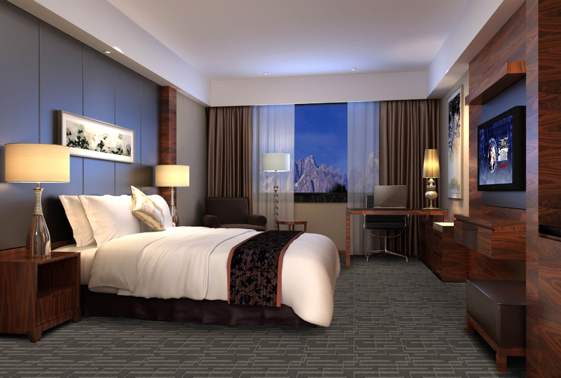 高性价地毯宾馆客房阻燃地毯 速8酒店满铺工程地毯