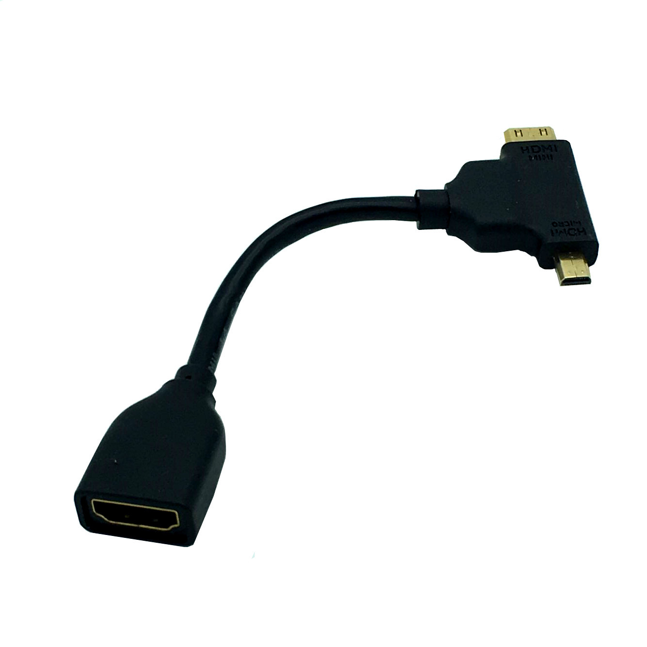 新款hdmi 母转micro hdmi 迷你mini hdmi二合 转接线10cm