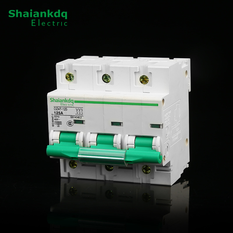 长期批发 空气开关dz47-125 3p 125a过载保护塑壳断路器 低