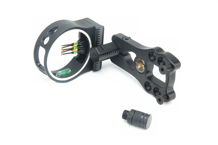 顶点tp1550复合五针瞄瞄准器 弓箭射箭器材黑色瞄准镜带灯配件