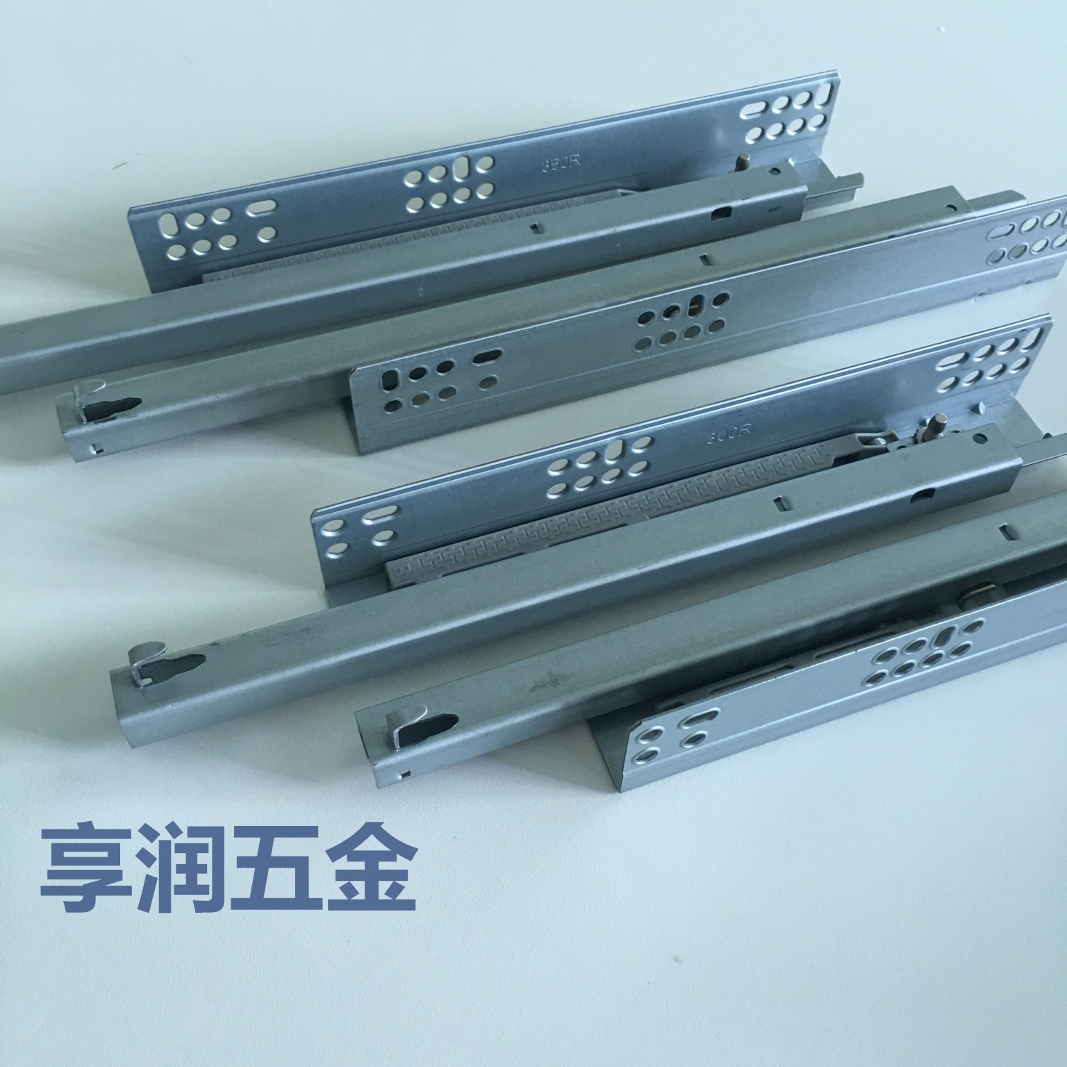 享润五金 三节托底隐藏轨式 钢芯阻尼托底隐藏轨 静音路道底装滑