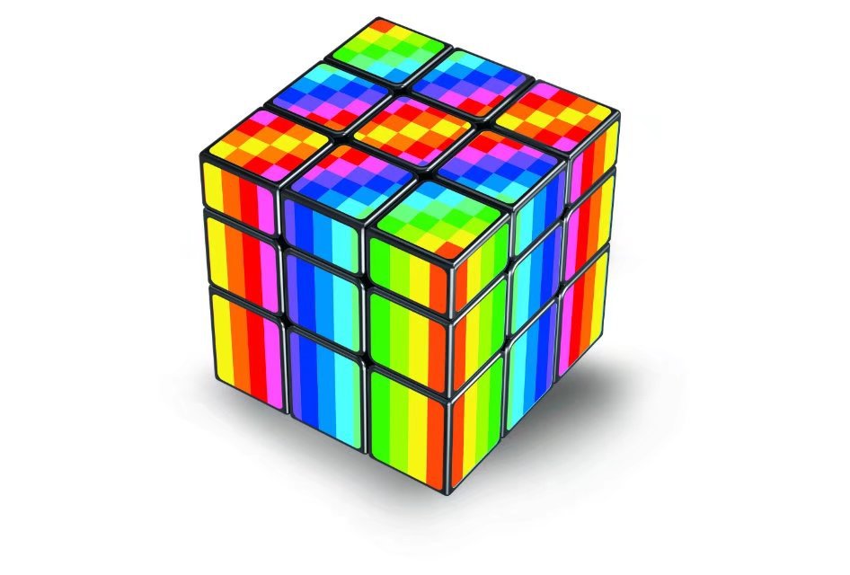 彩虹图案魔方 定制logo 益智玩具 三阶魔方 广告魔方 厂家直批