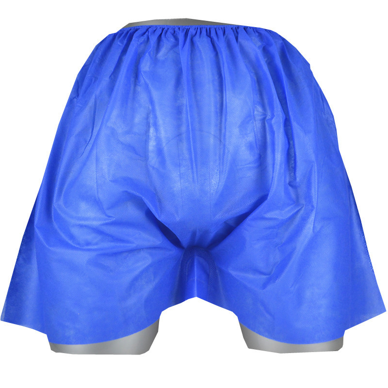 一次性内裤加厚按摩足浴店男士平角裤泡澡无纺布蓝色裤衩桑拿短裤