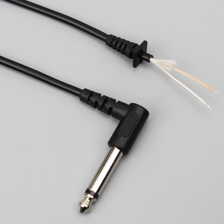 6.35mm音频线 tr 6.3电子琴延音线 6.5弯头线脚踏板开关线