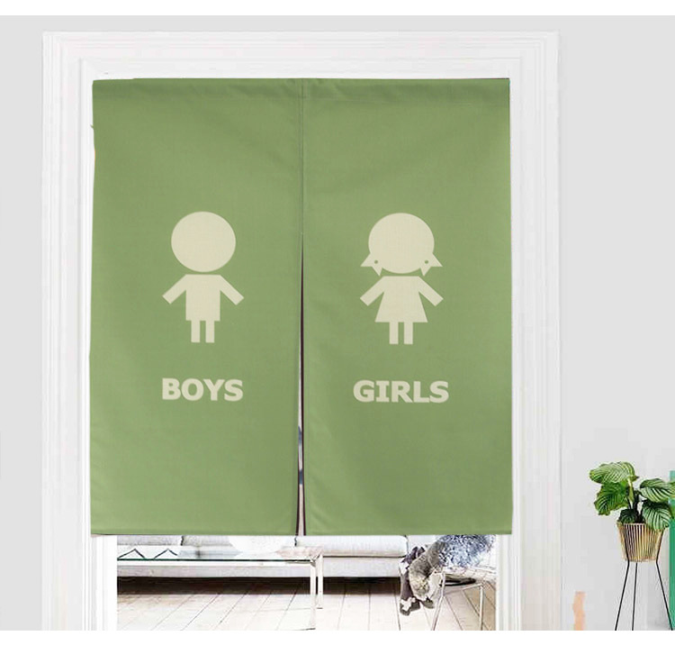 洗手间门帘卡通家用卫生间隔断半帘餐厅商场公共场所厕所挂帘定制