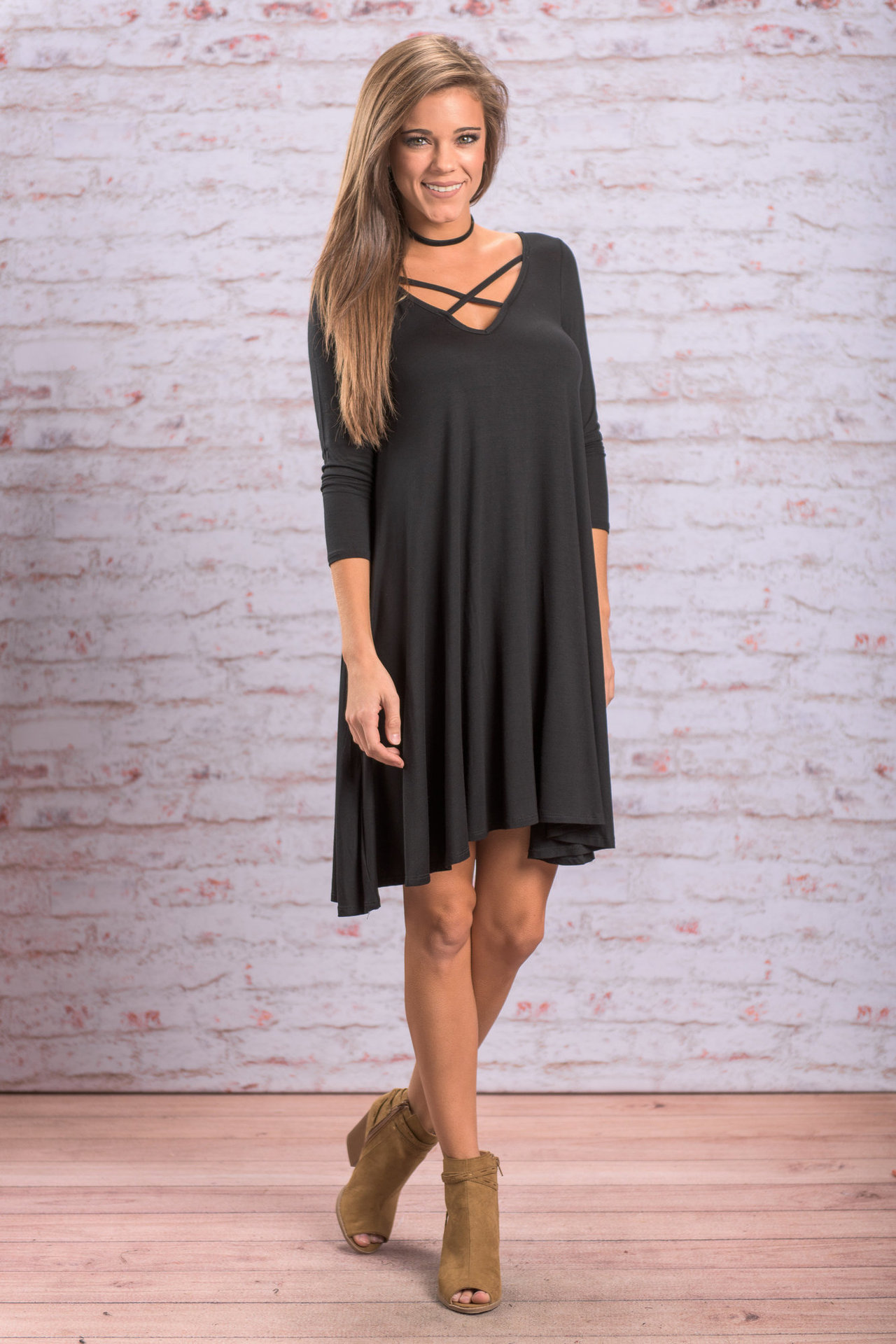 ebay新款欧美女装v领交叉中袖宽松连衣裙 外贸爆款大码裙1203