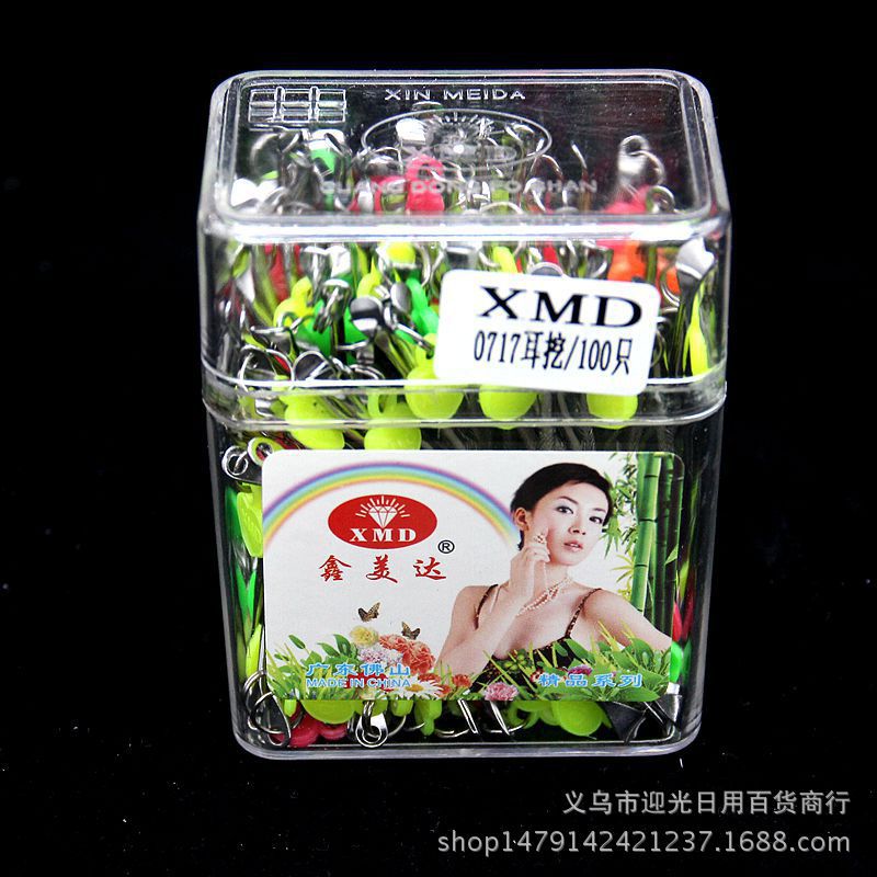 Factory Direct Sales Bottled Peach Heart Pendant Ear Cleaning Earpick 1 Yuan Store Stall Hot Sale Wholesale