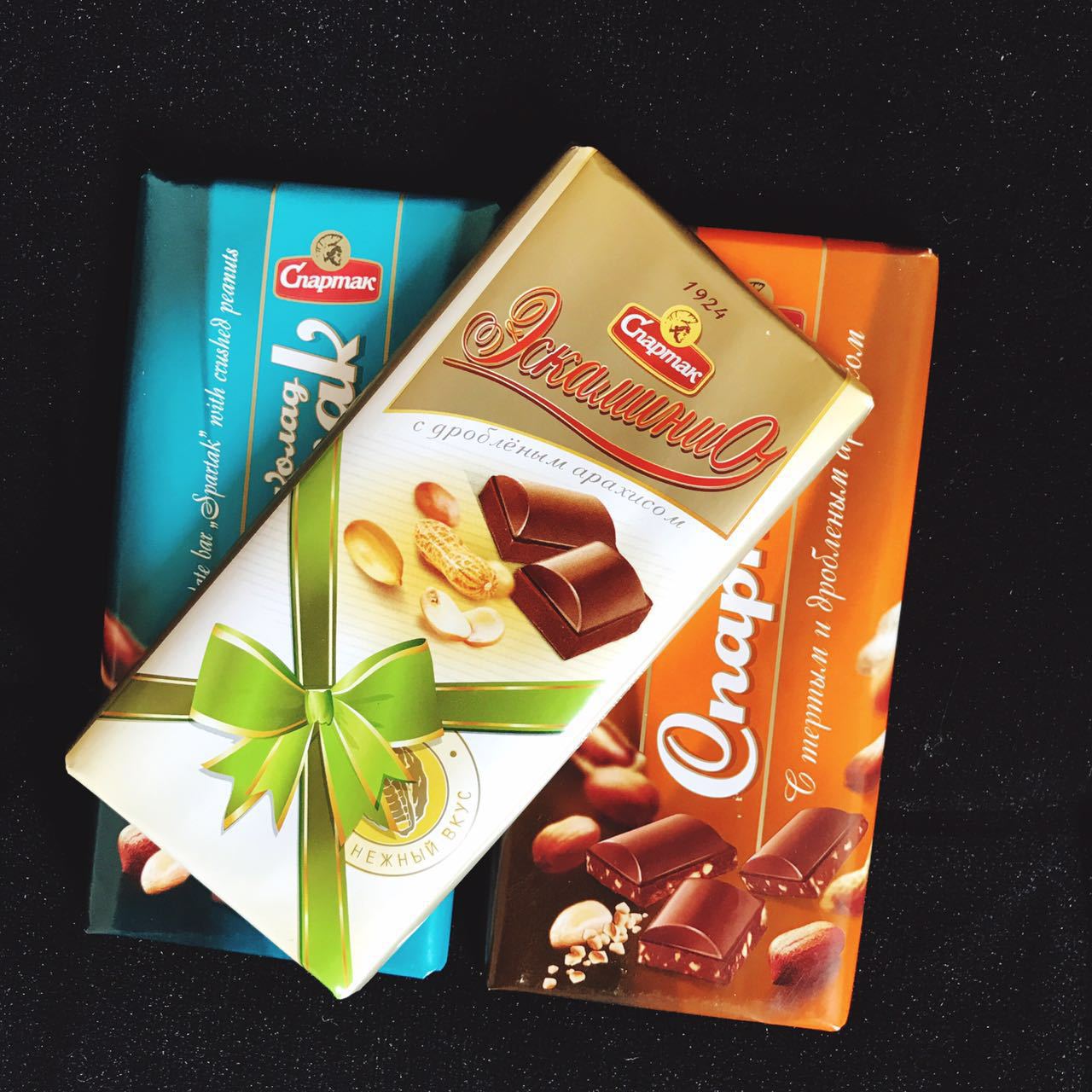 进口白俄罗斯巧克力斯巴达克花生味巧克力大块巧克力90g