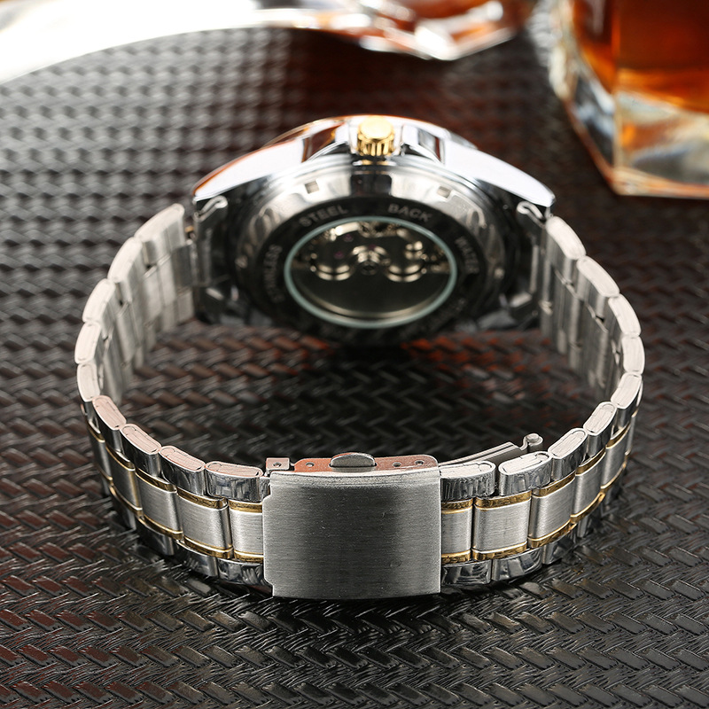 新款时尚flent男士机械腕表商务全自动机械手表飞浪达7023