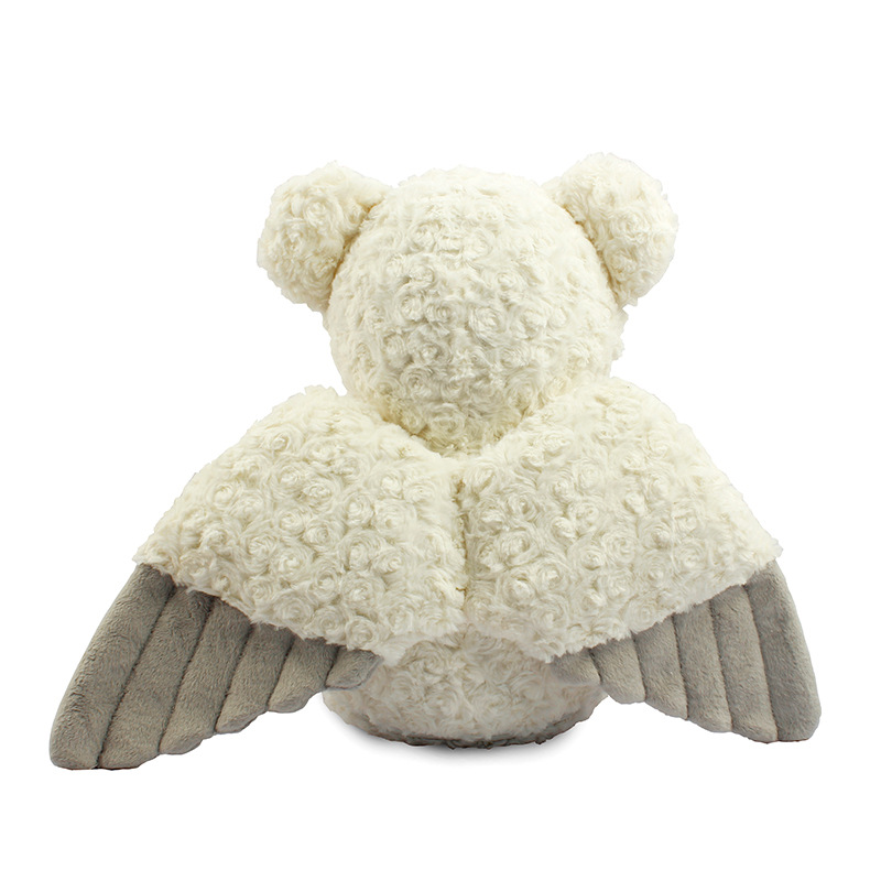 创意毛绒玩具厂家生产定做玫瑰绒 可爱带翅膀的泰迪熊公仔
