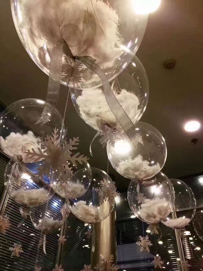 气球热卖18寸波波球新款透明球中球铝膜气球婚庆装饰布置用品