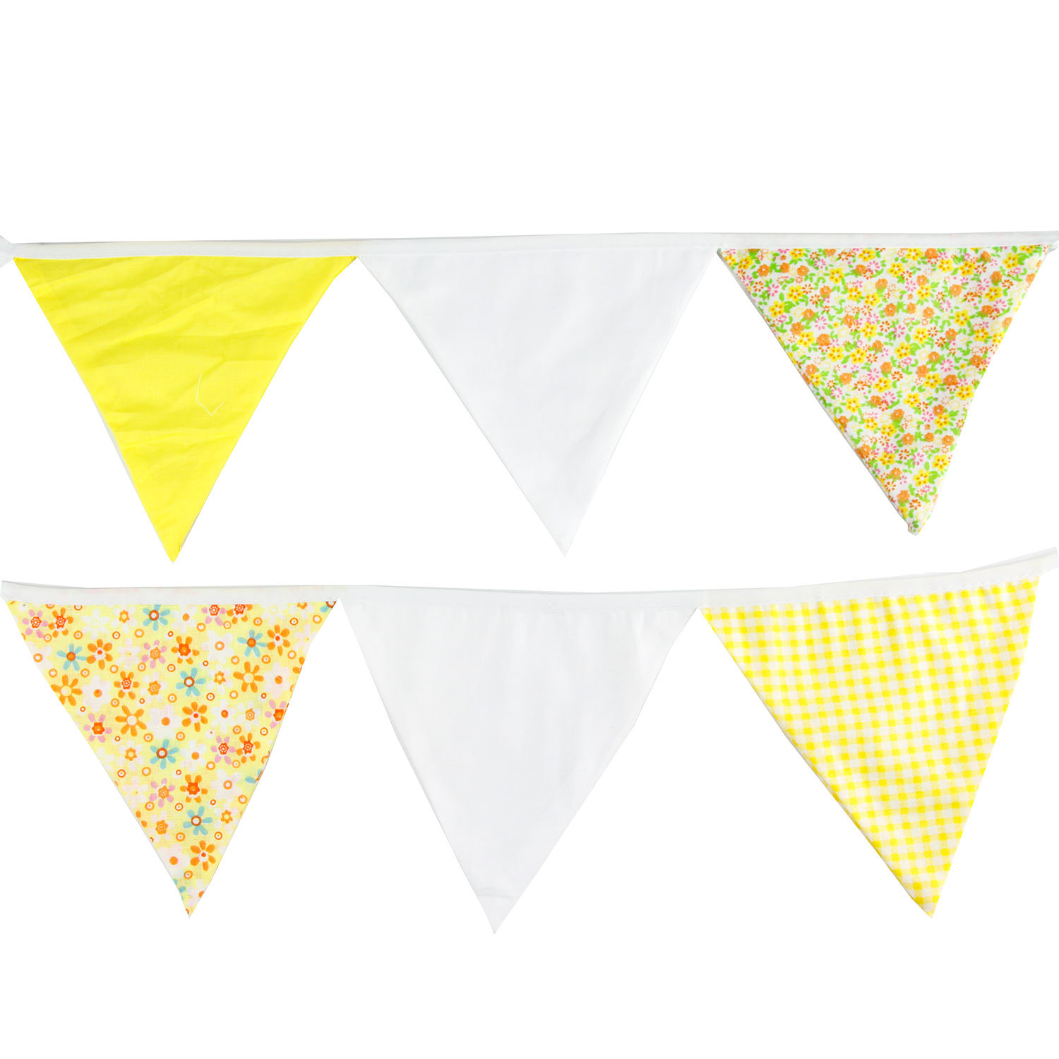 黄白三角旗西式婚礼装饰儿童生日派对装饰婚庆拉旗三角旗