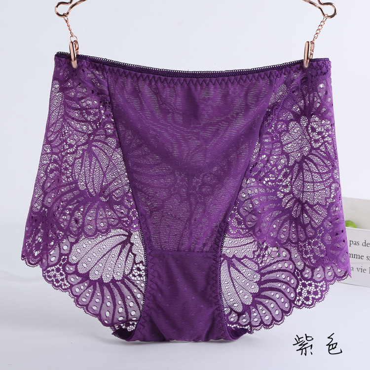 9】高腰大码蕾丝透明无痕女士内裤三角裤5027k-2
