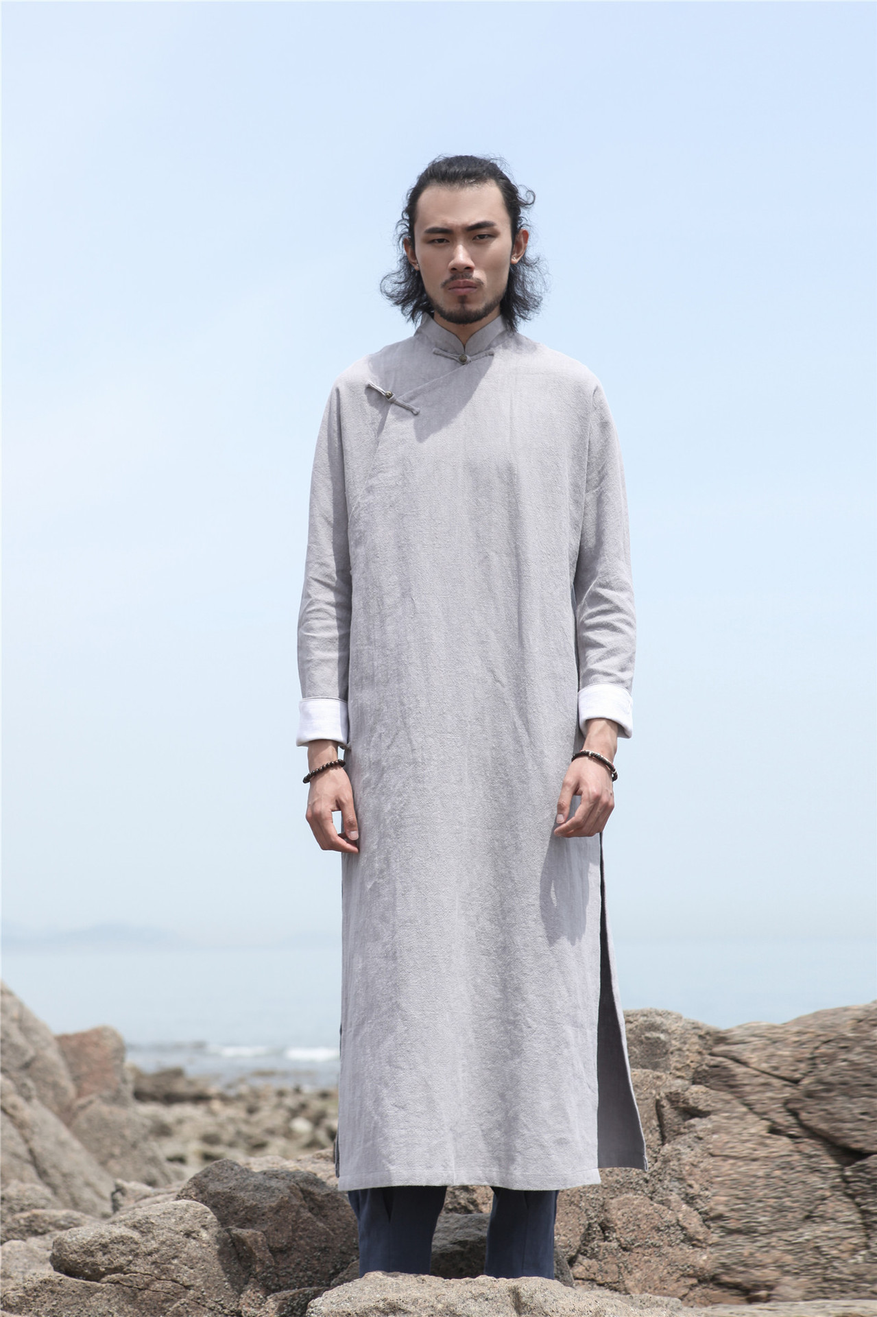 麻凡 中式改良长衫 长袍 民国风 盘扣斜襟衣 茶禅服 道袍