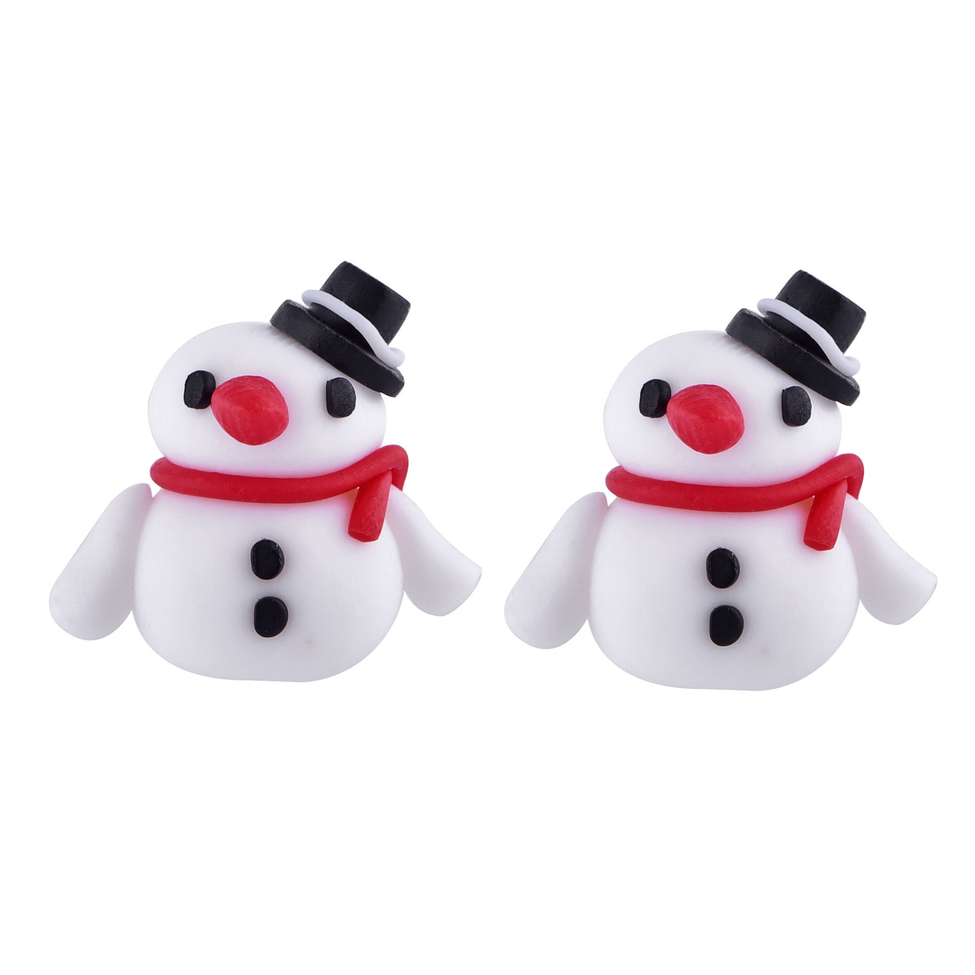 庄周饰品手工软陶耳钉雪人圣诞节卡通耳环圣诞新款耳饰