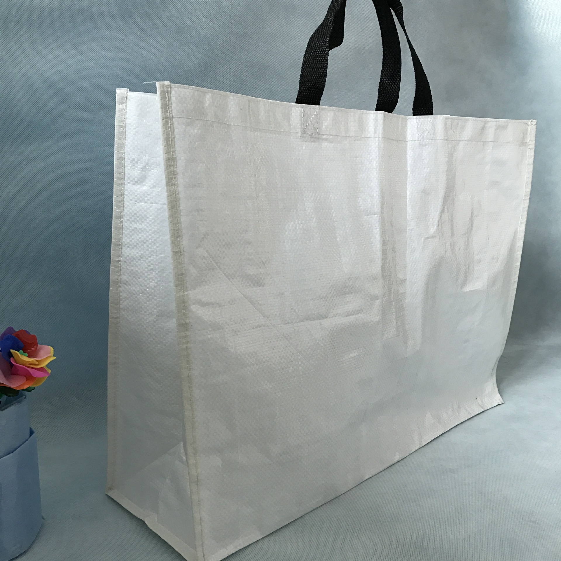 厂家直销纯色覆膜编织袋 购物超重编织袋 来样定制手提袋印logo