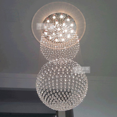 【奥印】 双球吊线水晶灯 酒店工程灯 楼梯灯吸顶灯客厅灯