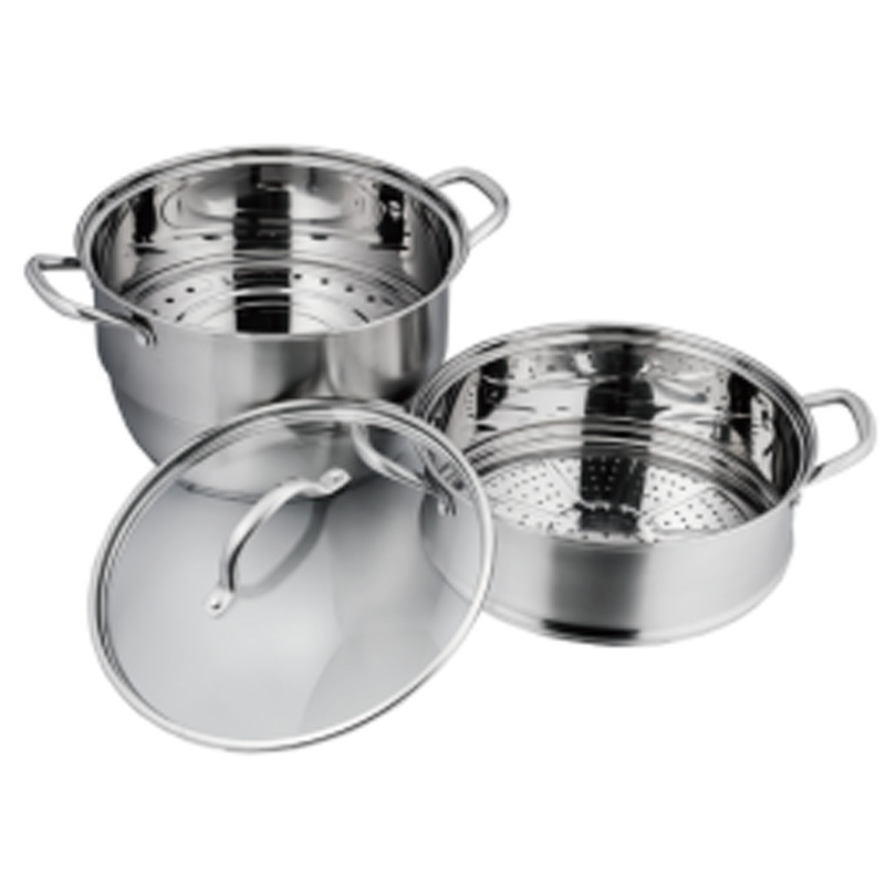 批发优惠 德世朗锅具 两层多用蒸锅 dfs-z036a 不锈钢复合底蒸锅