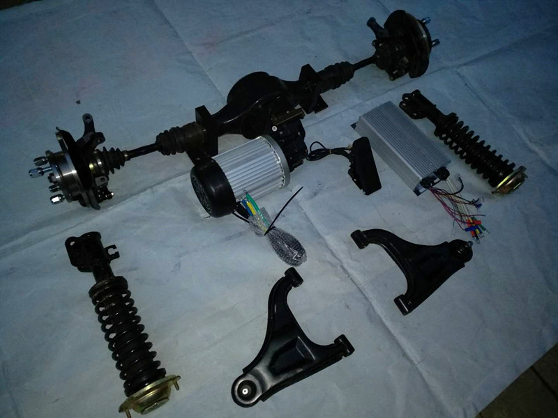 电动汽车三轮车底盘悬挂后桥油电混合独立悬挂式前后桥可定制