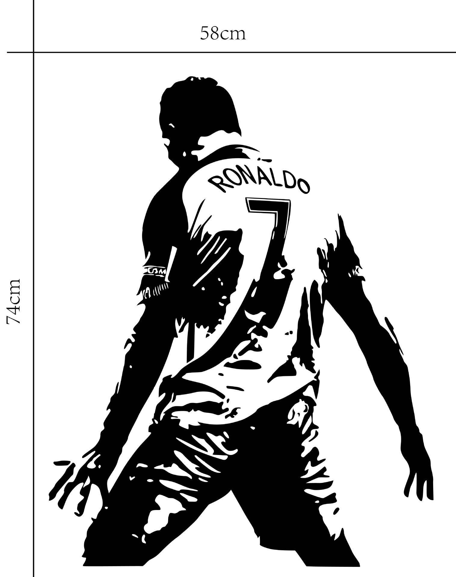 皇马足球c罗霸气庆祝动作剪影墙贴纸 学生宿舍卧室装饰墙贴画