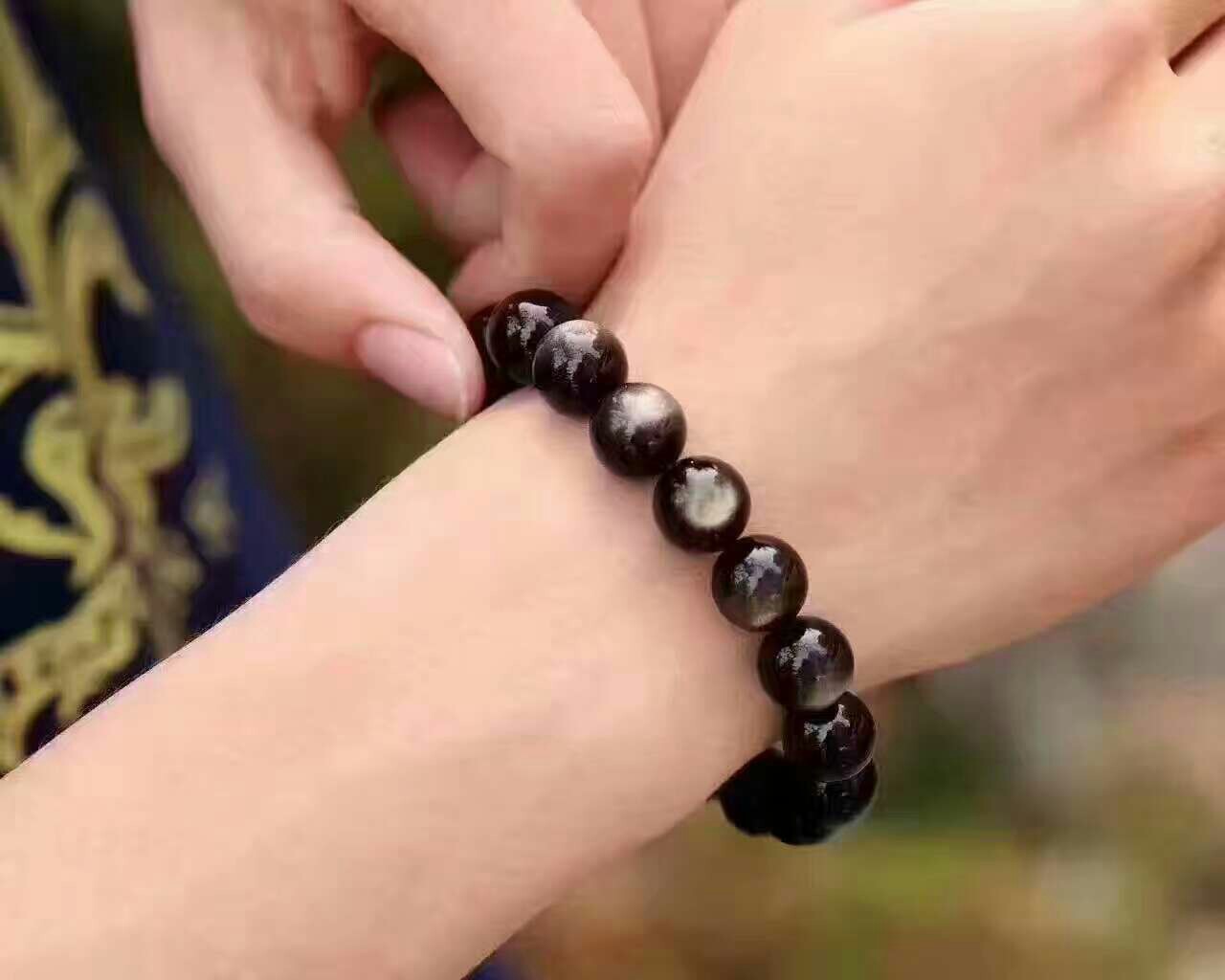 天然金曜石手链 双金眼 彩虹眼 水晶手链 厂家直销价格