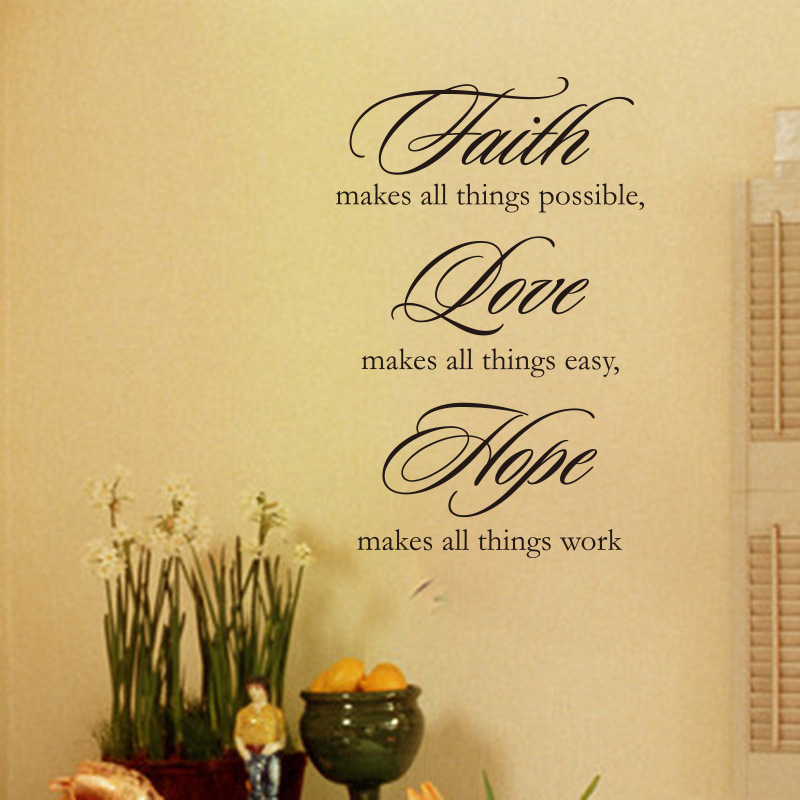 信仰 faith客厅卧室精雕墙贴外贸厂家欧美箴言纸英语b173